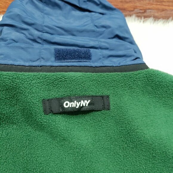 Vintage Only NY Mens M Long Sleeve Kangaroo Pocket Fleece Pullover Hoodie Green - Picture 5 of 10